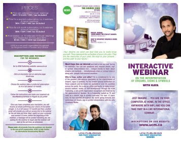 INTERACTIVE WEBINAR ON THE INTERPRETATION OF DREAMS, SIGNS & SYMBOLS WITH KAYA