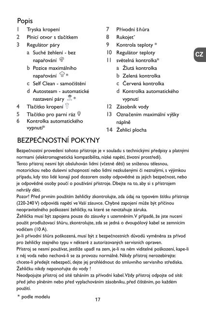 Rowenta FOCUS DZ5110 - FOCUS DZ5110 &#268;e&scaron;tina (Czech)