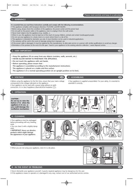 Rowenta FANS VA400 - FANS VA400 Italiano