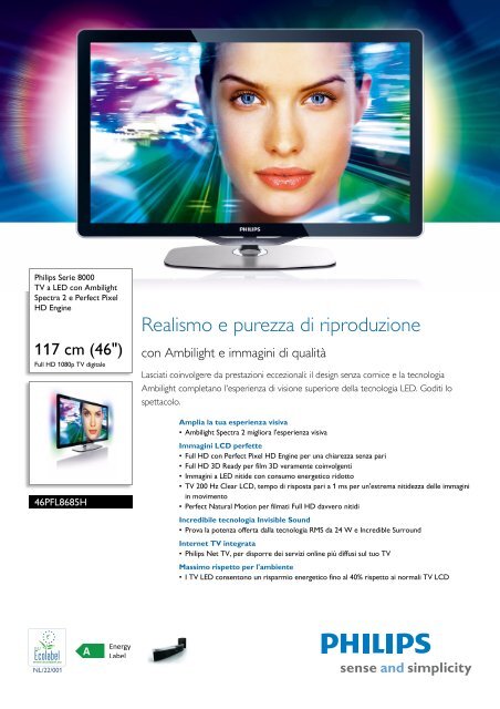 Philips TV LED - Scheda tecnica - ITA