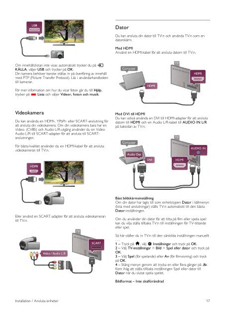 Philips DesignLine Smart TV LED ultra sottile - Istruzioni per l'uso - SWE