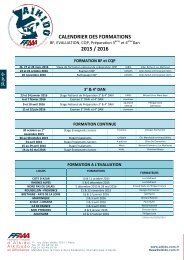 CALENDRIER DES FORMATIONS 2015 / 2016