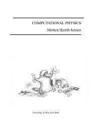 COMPUTATIONAL PHYSICS Morten Hjorth-Jensen