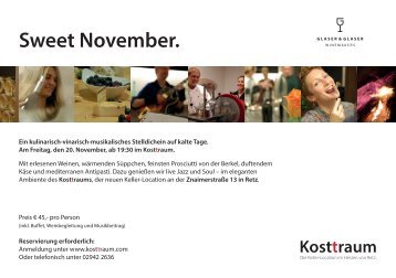 Kosttraum - Sweet November_Einladung_2015