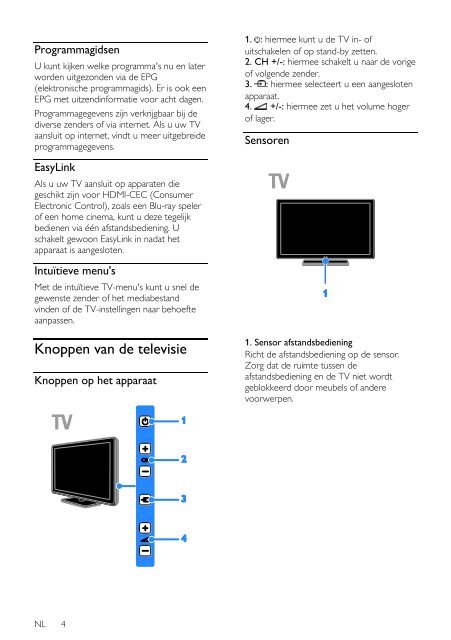Philips 4000 series Smart TV LED - Istruzioni per l'uso - NLD