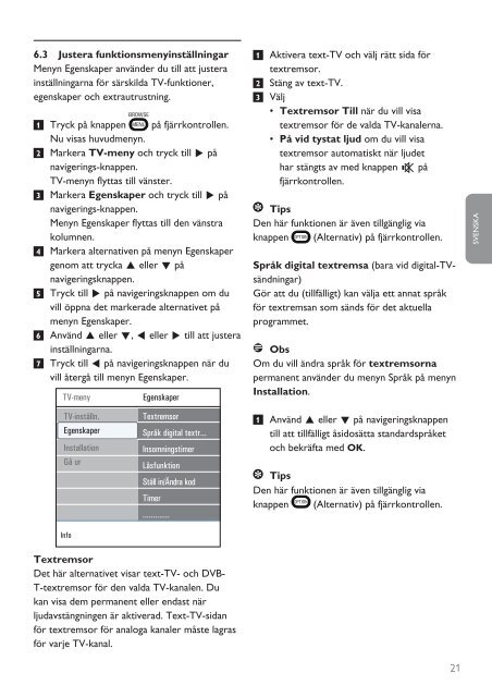 Philips Flat TV digitale widescreen - Istruzioni per l'uso - SWE