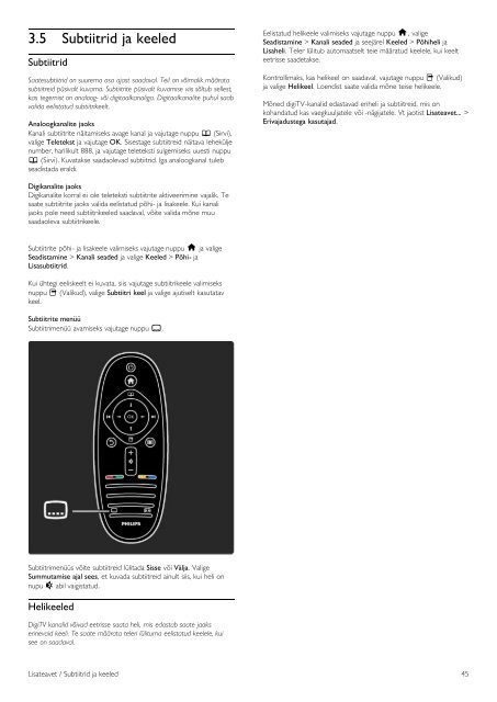Philips TV LED - Istruzioni per l'uso - EST