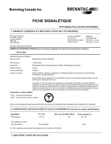 FICHE SIGNALÉTIQUE