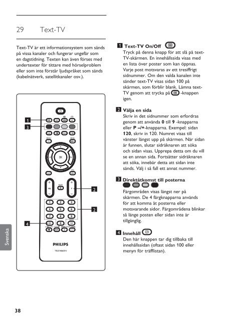 Philips Flat TV Widescreen - Istruzioni per l'uso - SWE