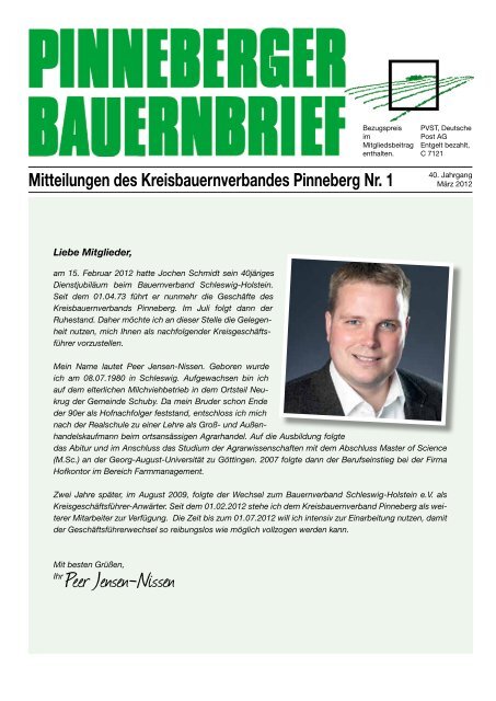 Ihr Peer Jensen-Nissen - Bauernverband Schleswig-Holstein eV