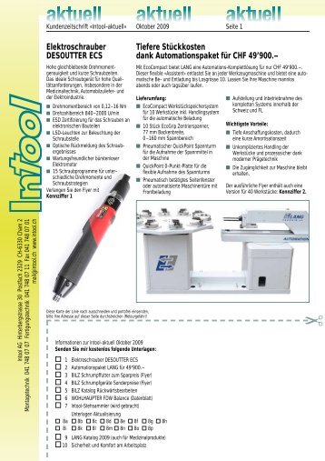 Elektroschrauber DESOUTTER ECS - Intool AG