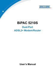 Chapter 1 Introduction the BiPAC 5210S - Billion