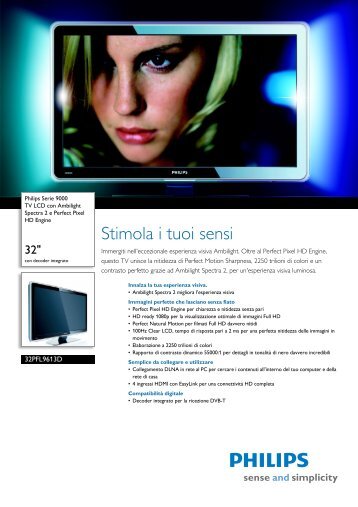 Philips TV LCD - Scheda tecnica - ITA