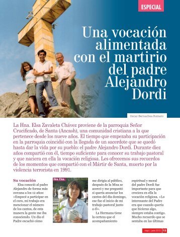 Una vocación alimentada con el martirio del padre Alejandro Dordi