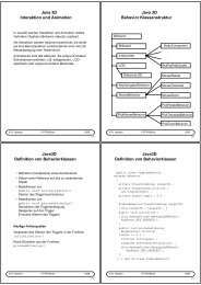 Java 3D Interaktion und Animation Java 3D Behavior ...