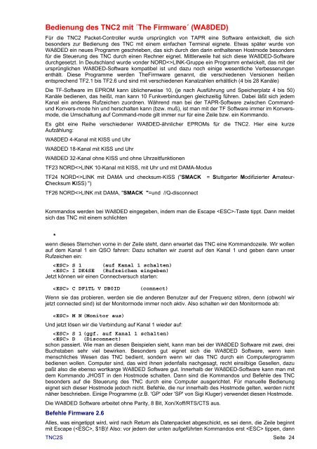 Handbuch zum Packet-Radio-Controller TNC2S - SYMEK GmbH