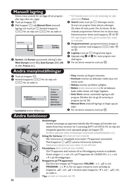 Philips TV - Istruzioni per l'uso - SWE