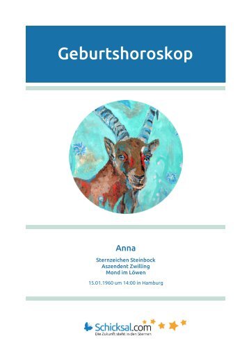 Steinbock Geburtshoroskop