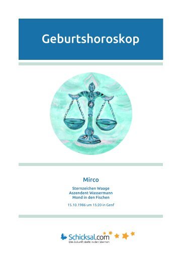 Waage Geburtshoroskop