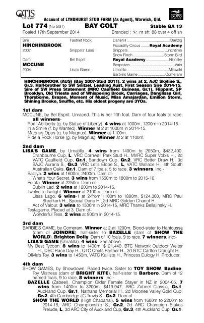 GOLD COAST YEARLING SALE