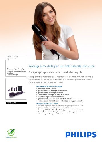 Philips ProCare Styler ad aria - Scheda tecnica - ITA