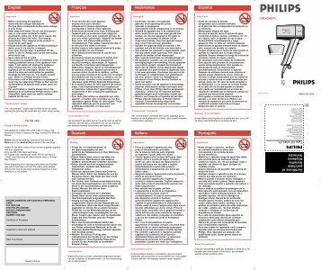 Philips Asciugacapelli - Istruzioni per l'uso - POR