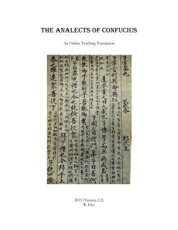 The analects of Confucius