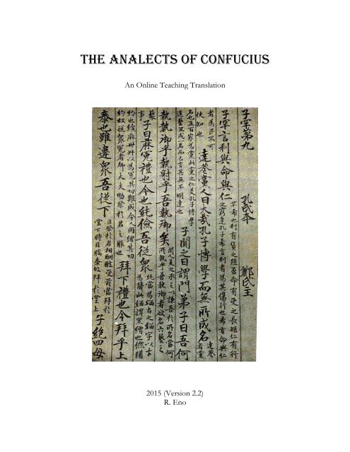 The Analects Of Confucius