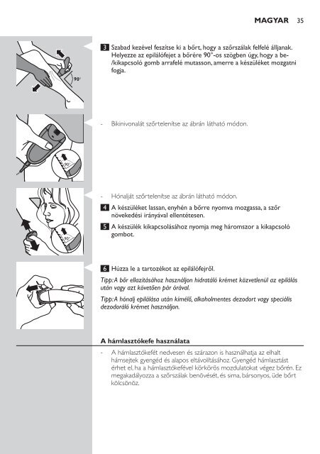 Philips SatinSoft Epilatore - Istruzioni per l'uso - HUN