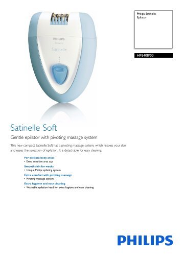 Philips Satinelle Epilatore - Scheda tecnica - GLOBAL