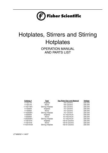 Hotplates, Stirrers and Stirring Hotplates - Fisher Scientific