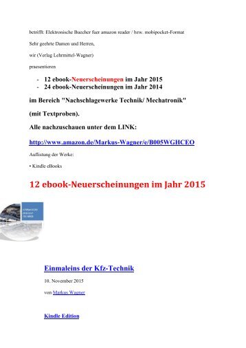 Technik-Wissen: ebook-Neuerscheinungen im Jahr 2015