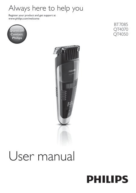 Philips Beardtrimmer series 7000 Regolabarba con sistema aspirante - Istruzioni per l'uso - FRA