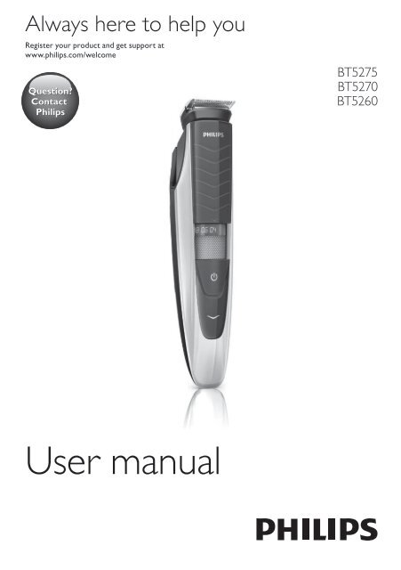 Philips Beardtrimmer series 5000 regolabarba impermeabile - Istruzioni per l'uso - SLV