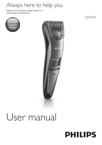 Philips Beardtrimmer series 3000 Rifinitore per peli corti e barba - Istruzioni per l'uso - THA