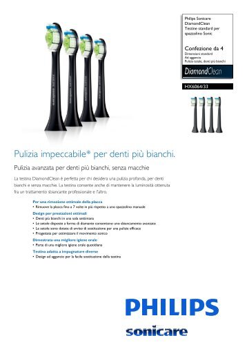 Philips Sonicare DiamondClean Testine standard per spazzolino Sonic - Scheda tecnica - ITA