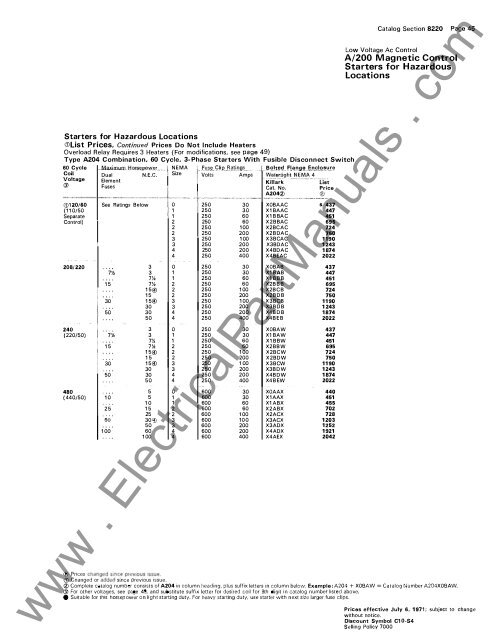 A200 - Electrical Part Manuals