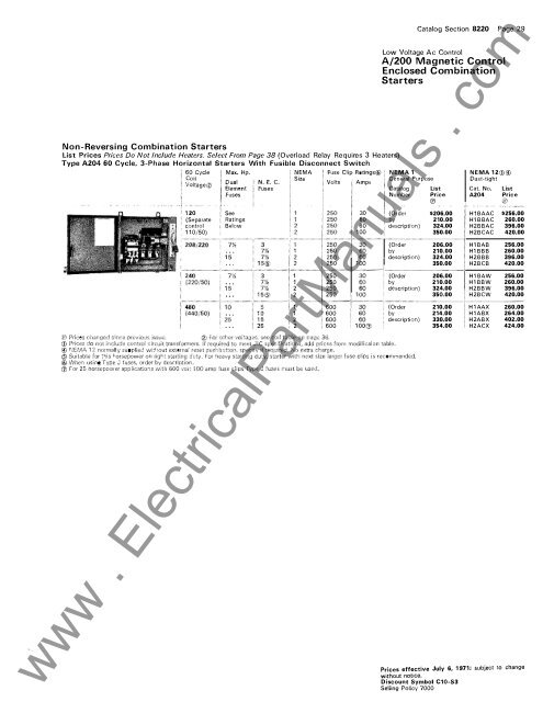 A200 - Electrical Part Manuals