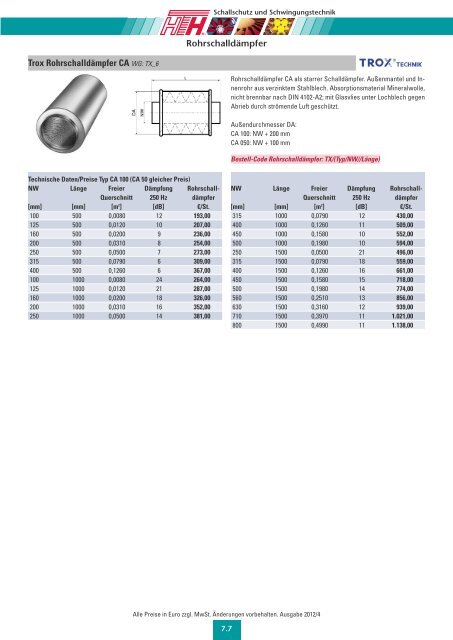 Technische Preisliste Kapitel 07 - 2012/04 (355 KB