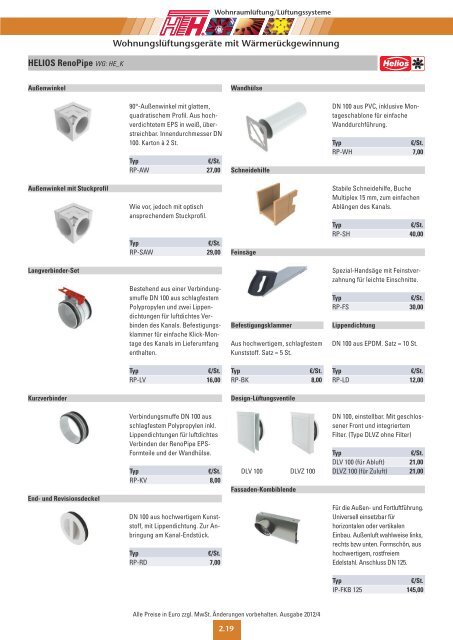 Technische Preisliste Kapitel 02 - 2012/04