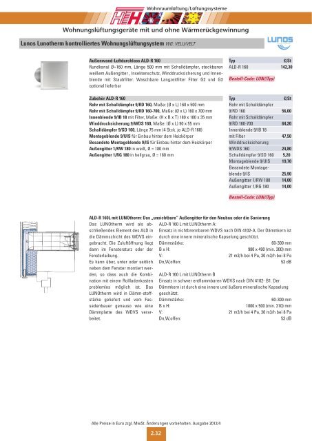 Technische Preisliste Kapitel 02 - 2012/04