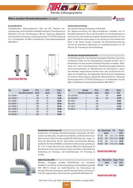 Technische Preisliste Kapitel 02 - 2012/04