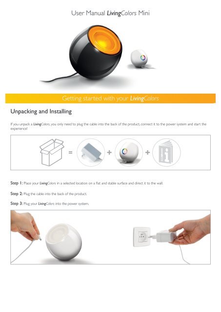 Philips LivingColors Mini bianco lucido - Istruzioni per l'uso - NOR