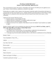 Student Council Scholarship Application - Providence Catholic High ...