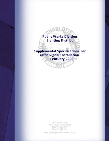 Public Works Division Lighting District Supplemental Specifications ...