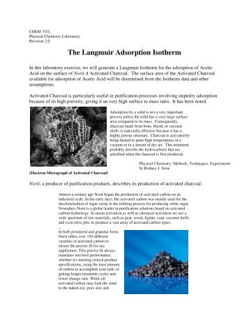 The Langmuir Adsorption Isotherm