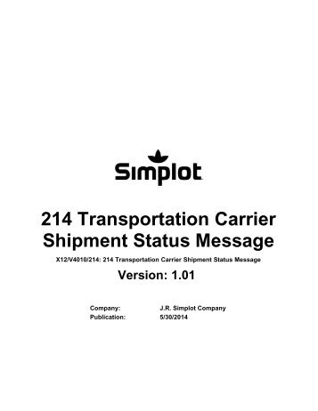 214 Transportation Carrier Shipment Status Message