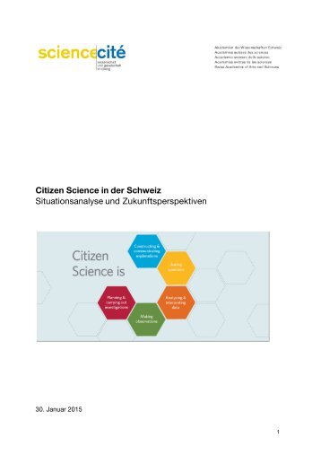 Citizen Science in der Schweiz Situationsanalyse und Zukunftsperspektiven