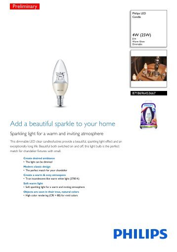 Philips LED Oliva - Scheda tecnica - ITA