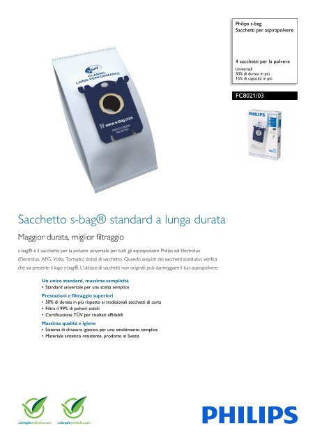 dustwave® - 20 sacchetti per aspirapolvere per Philips - Miami - City Line - Made in Germany + 2 dustwave® - 20 sacchetti per aspirapolvere per Philips - Miami - City Line - Made in Germany + 2